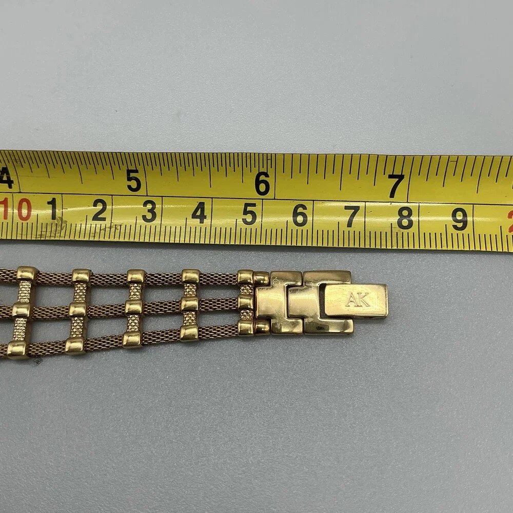 Anne Klein Diamond Womens Watch 21mm Champagne Dial Gold Tone New Battery 6.75